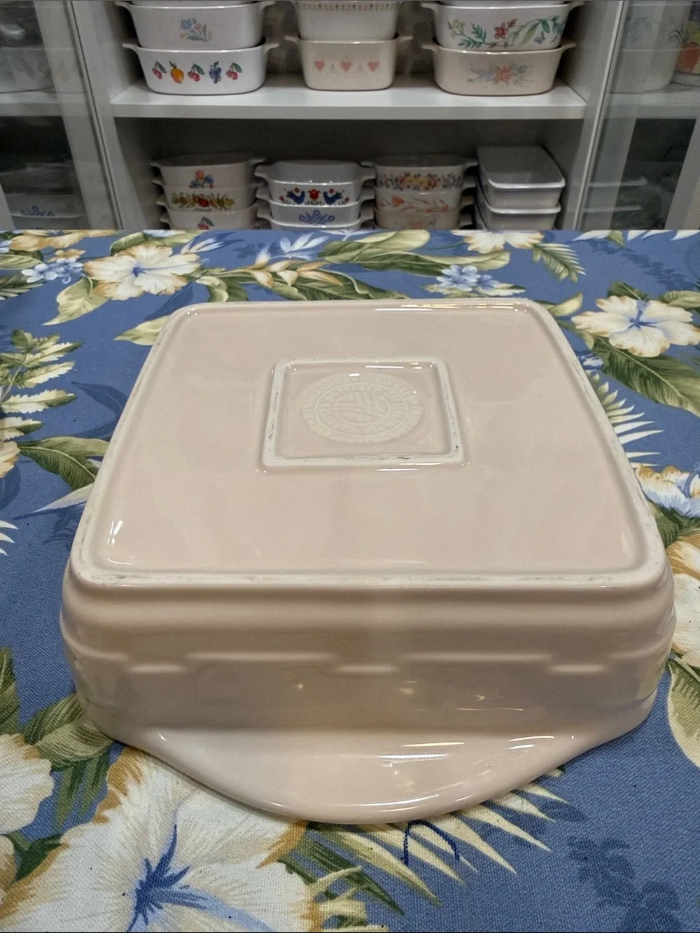 Longaberger Cream Square 8x8 Ceramic Baking Dish